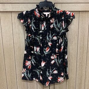 Rebecca Taylor Silk Floral Print Top, Size 4.